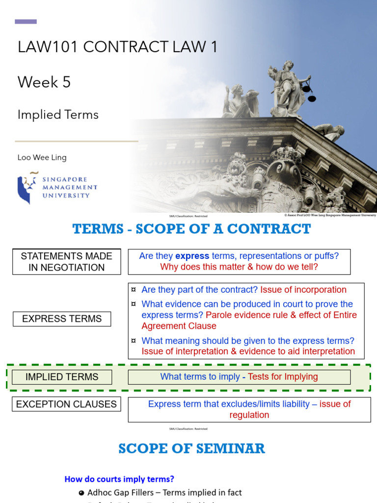 Week 5 Slides4 | PDF | Contractual Term | Parol Evidence Rule