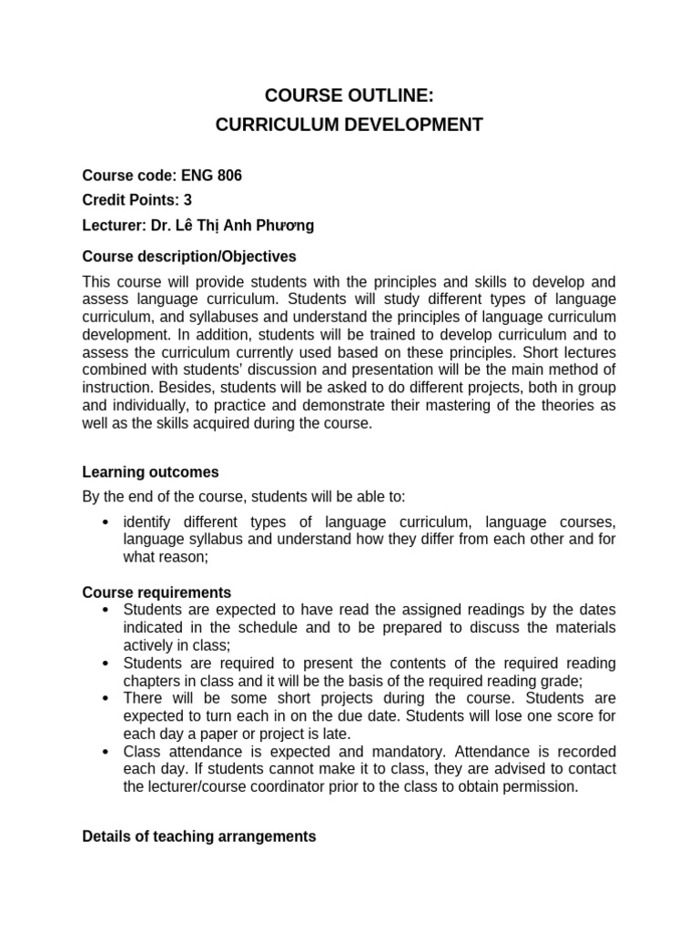 Language Curriculum Development Course | PDF | Curriculum | Cognition