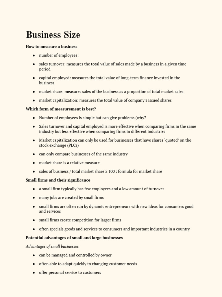 Measuring Business Size and Growth | PDF | Business Economics | Business