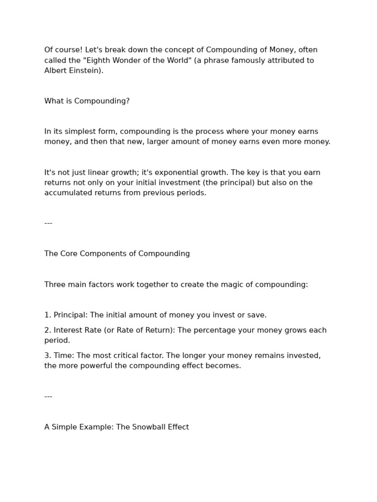 Understanding Compounding Money Basics | PDF | Interest | Compound Interest