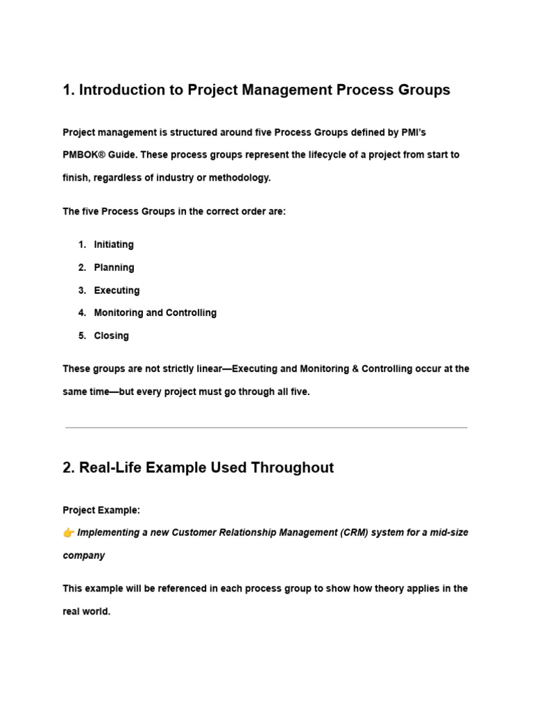Project Management Process Groups Explained | PDF | Project Management ...