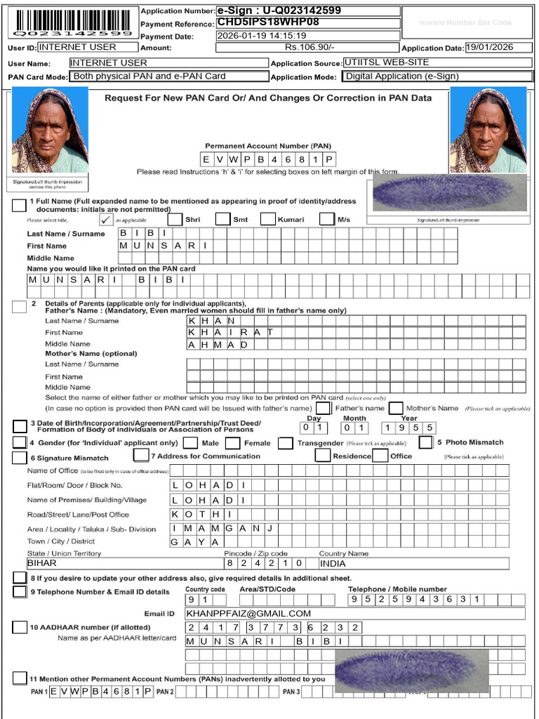 e-Sign Application for PAN Card | PDF