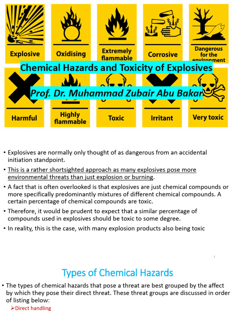 Toxicity and Hazards of Explosives | PDF