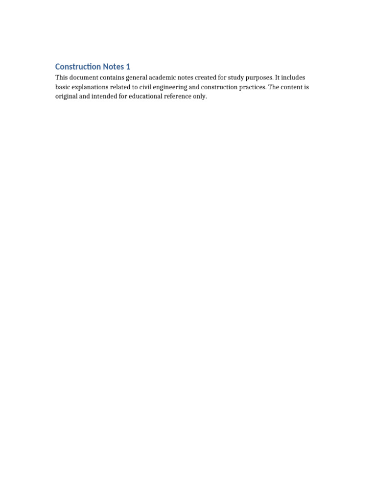 Civil Engineering Study Notes | PDF