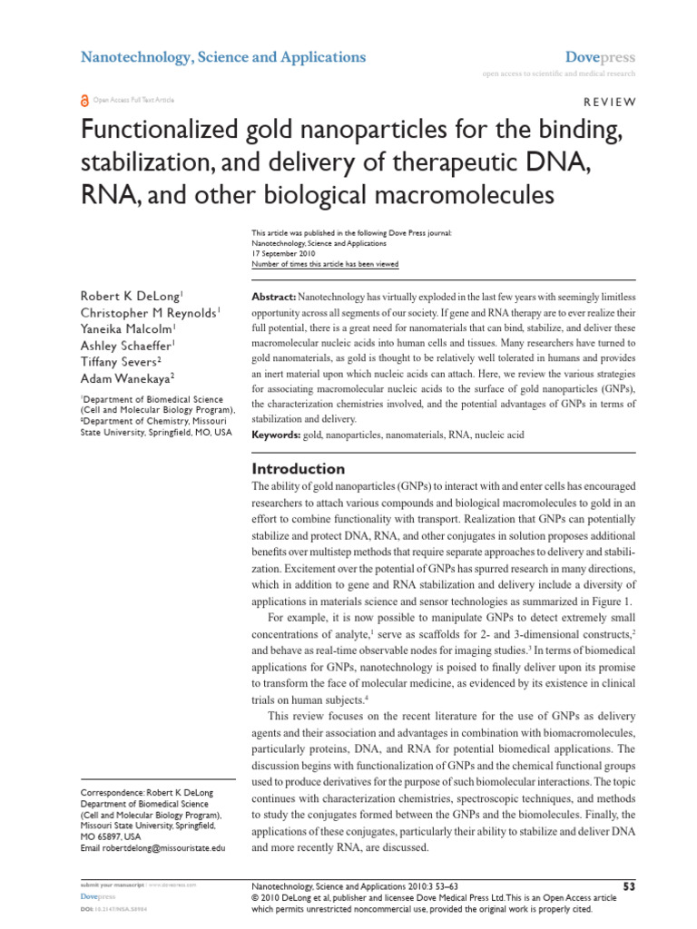 NSA 8984 Functionalized Gold Nanoparticles For The Binding Stabiliza ...