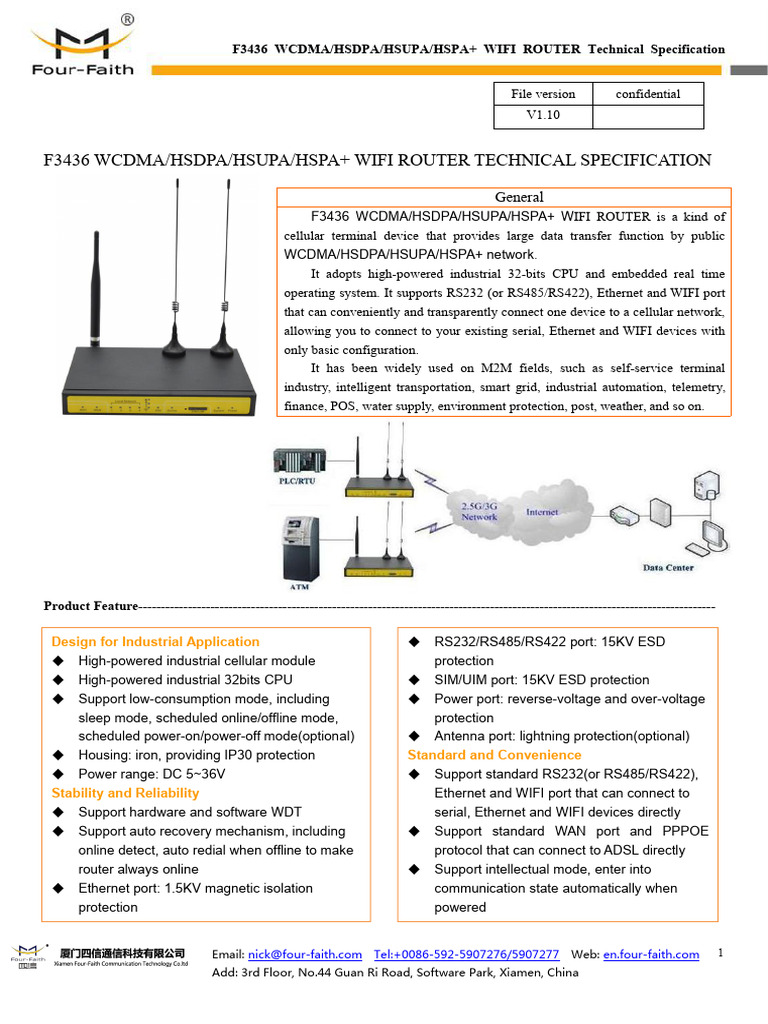 F3436 WCDMA HSPA+ WiFi Router Specs | PDF | High Speed Packet Access ...