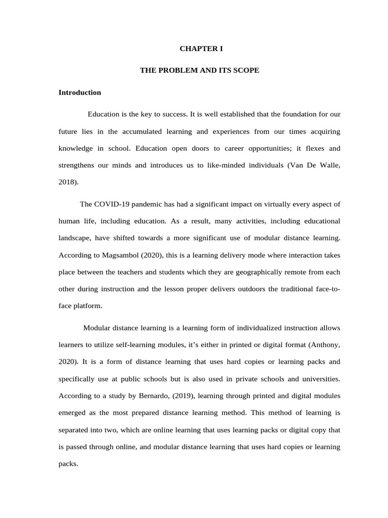 Impact of Modular Distance Learning on Academic Performance | PDF ...