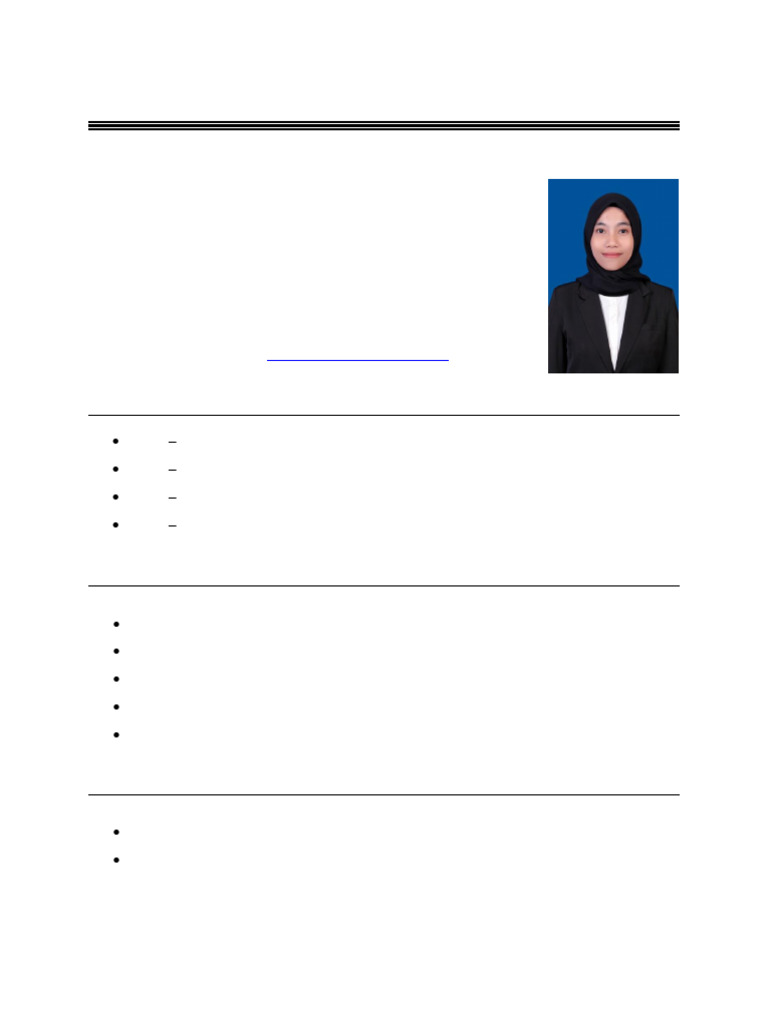 CV Srirahayu Talibana: Pendidikan & Pengalaman | PDF