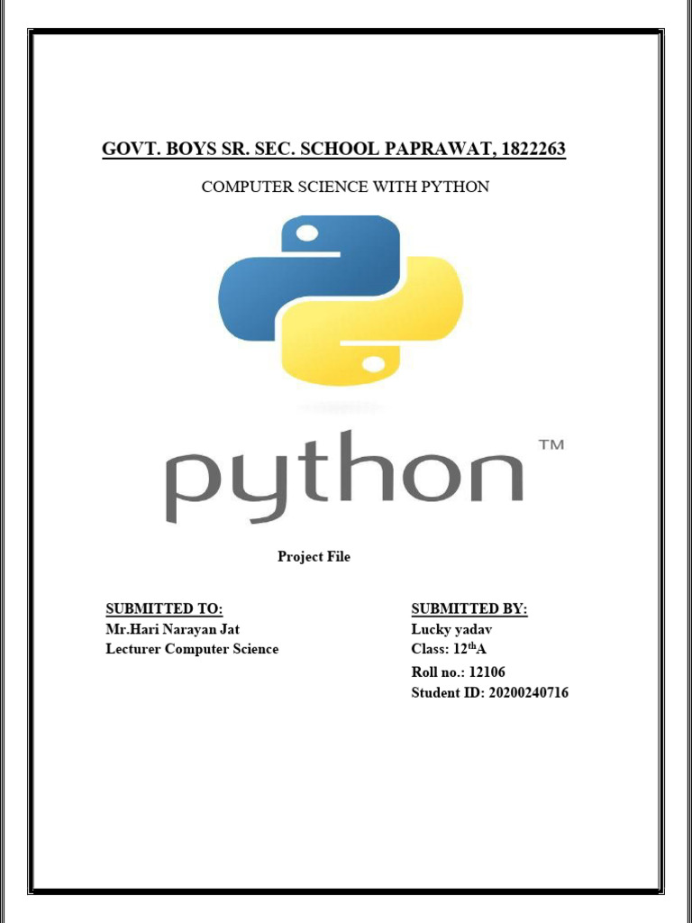 Food Portal Project in Python | PDF