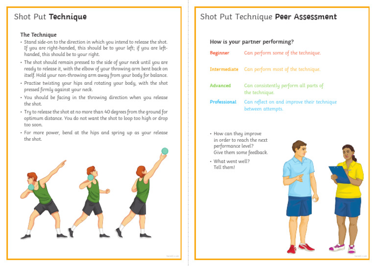 Shot Put Technique Assessment Guide | PDF