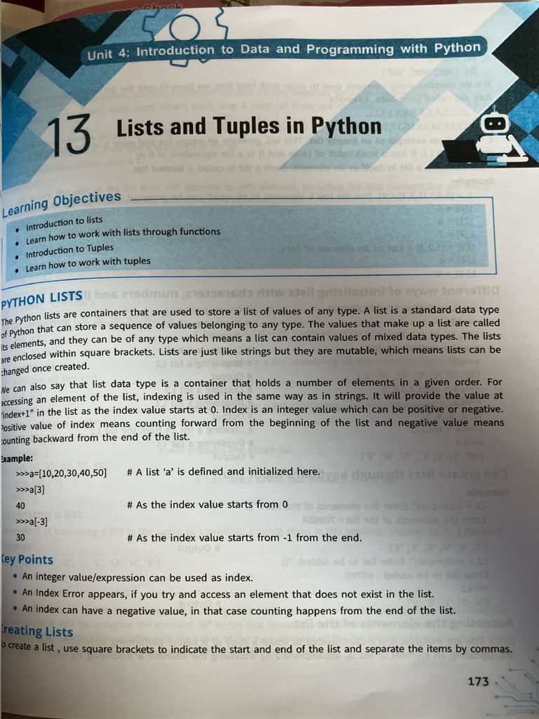 Python Lists and Tuples Overview | PDF | Parameter (Computer ...