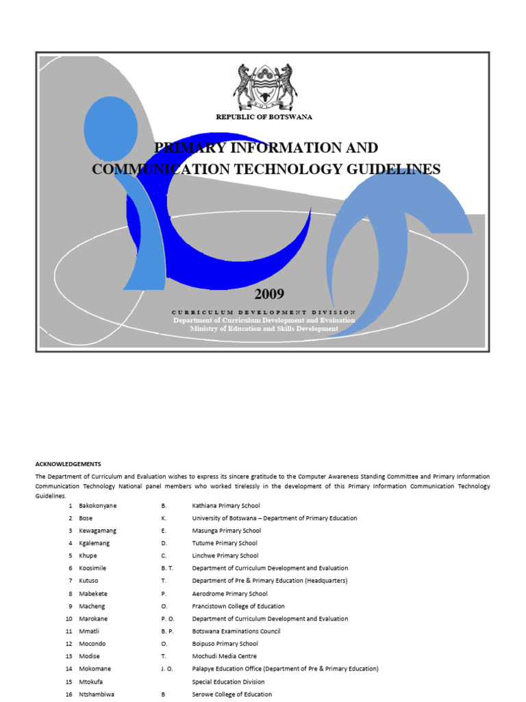 Botswana Primary ICT Guidelines | PDF | Educational Technology ...