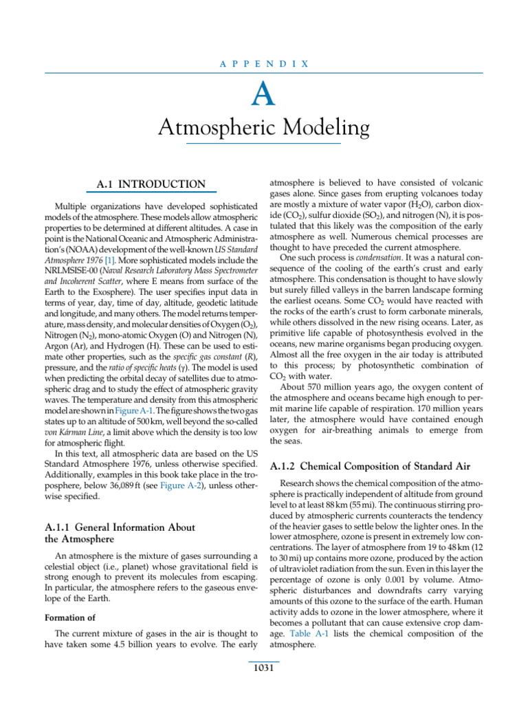 Atmospheric Modeling and Properties | PDF | Atmosphere Of Earth ...