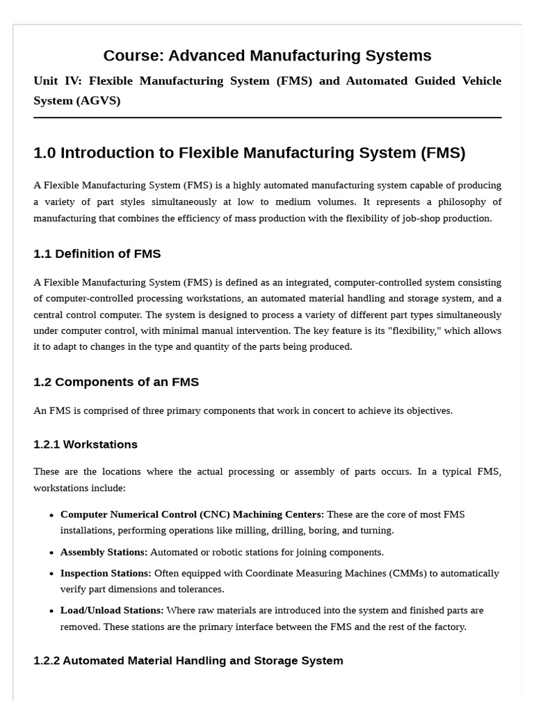 Flexible Manufacturing Systems Overview | PDF | Automation | Production ...