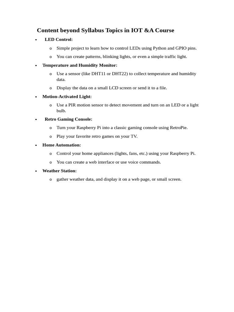 Content Beyond Syllabus IOT 0A | PDF