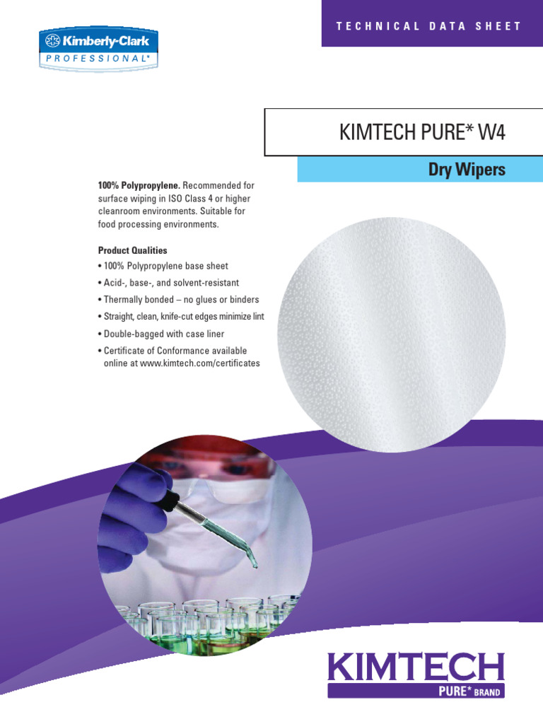 KIMTECH PURE W4 Dry Wipers Overview | PDF | Legal Liability | Common Law