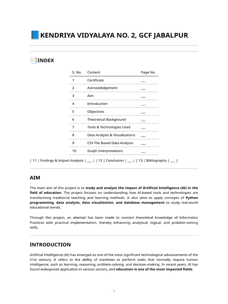AI Impact on Education Analysis Report | PDF | Artificial Intelligence ...
