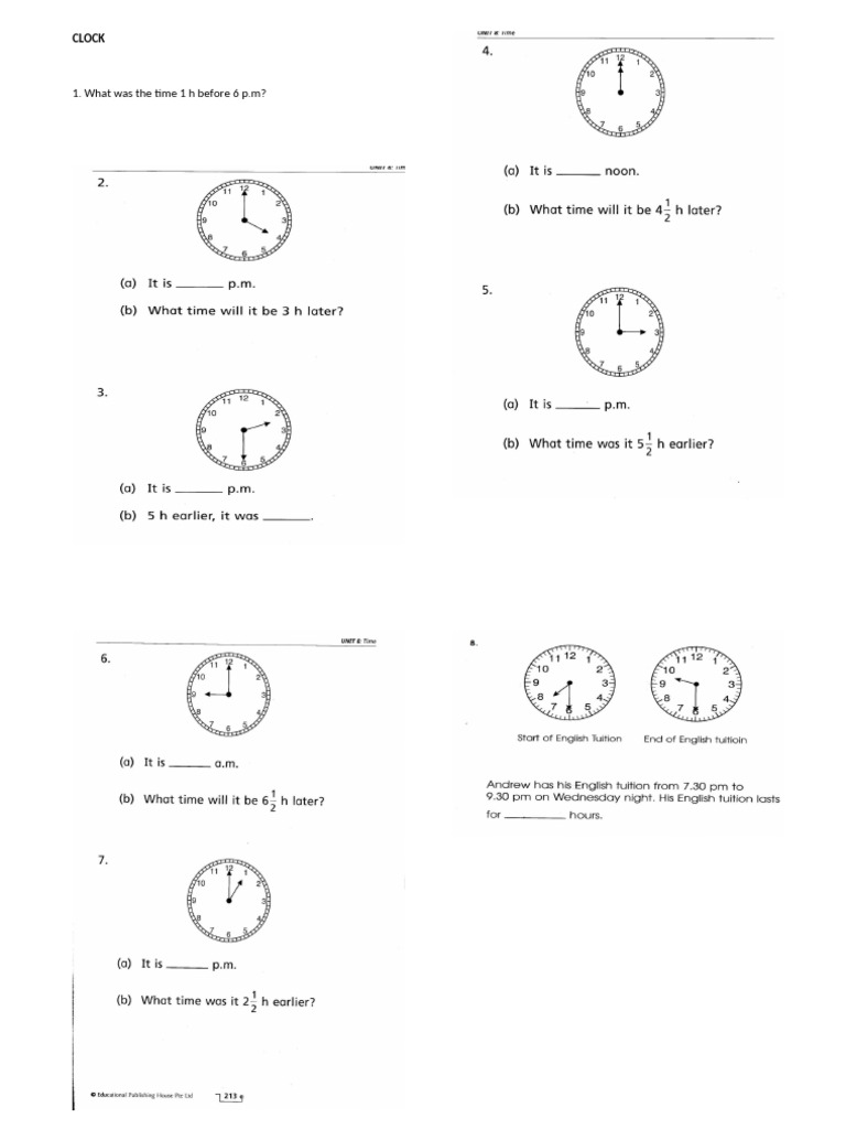 Time and Age Math Problems | PDF