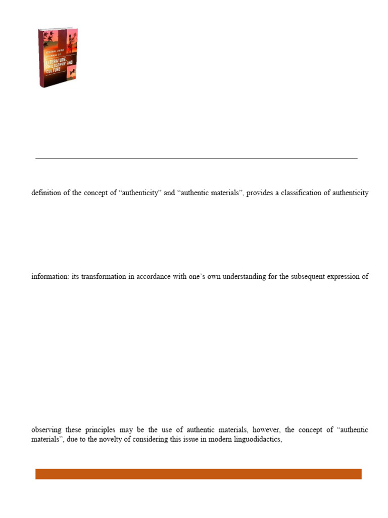 About Some Features of Authentic Text Materials in Teaching Aforeign ...