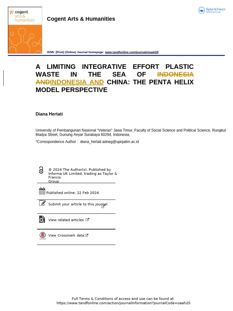Penta Helix Model for Plastic Waste Management | PDF | Waste Management ...