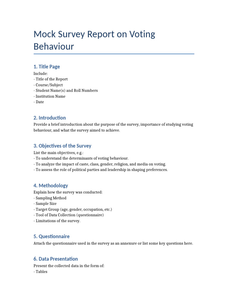 Mock Survey Report Format | PDF