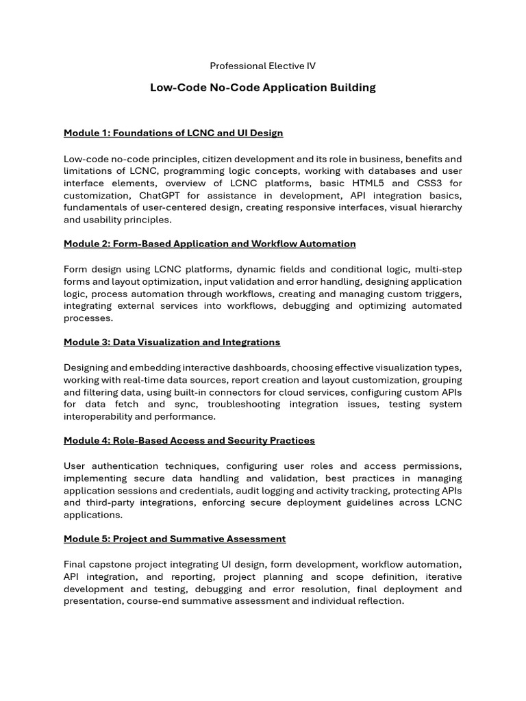 Low-Code No-Code Application Building | PDF