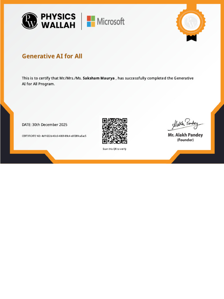 Generative AI for All Certificate | PDF