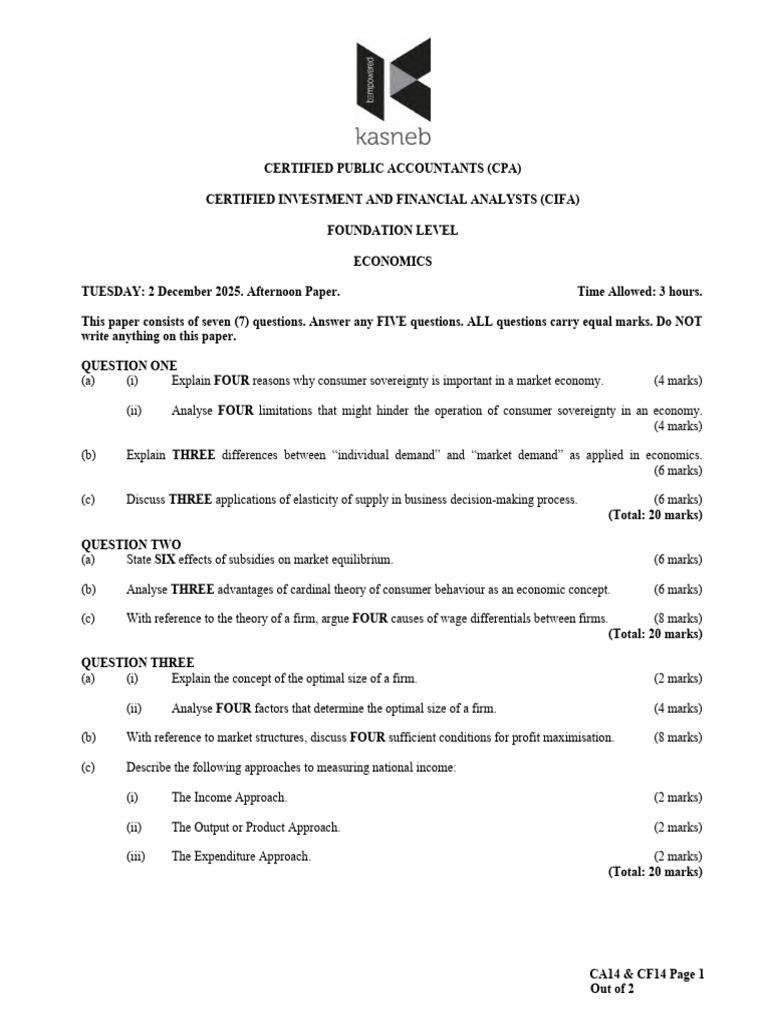 Economics Exam Questions and Analysis | PDF | Cost Of Living | Economics