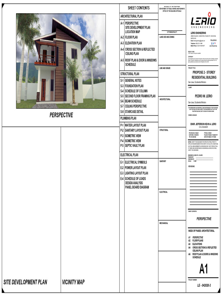 Proposed 2-Storey Residential Building | PDF | Building Engineering ...