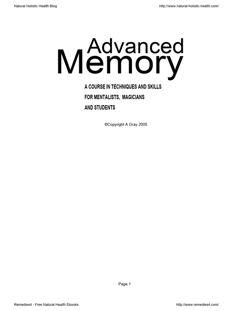 Memory Techniques for Students and Magicians | PDF | Memory