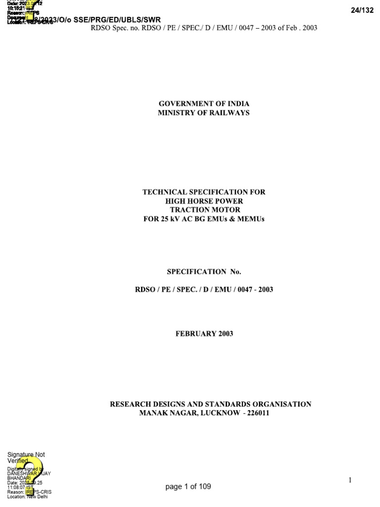 Rdso Pe Spec D Emu 0047 | PDF