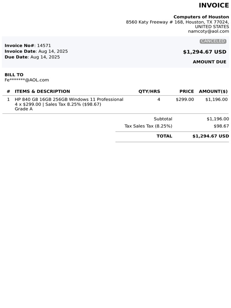 Invoice - 14571 | PDF