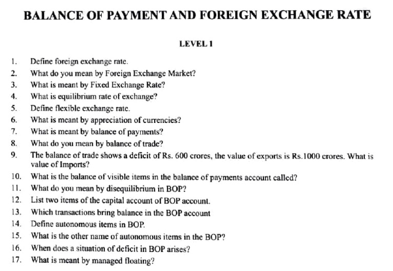 Balance of Payments and Exchange Rates | PDF