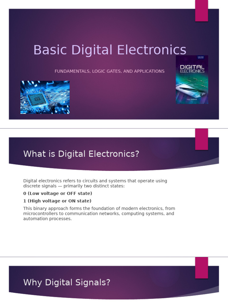 Digital Electronics Basics & Logic Gates | PDF
