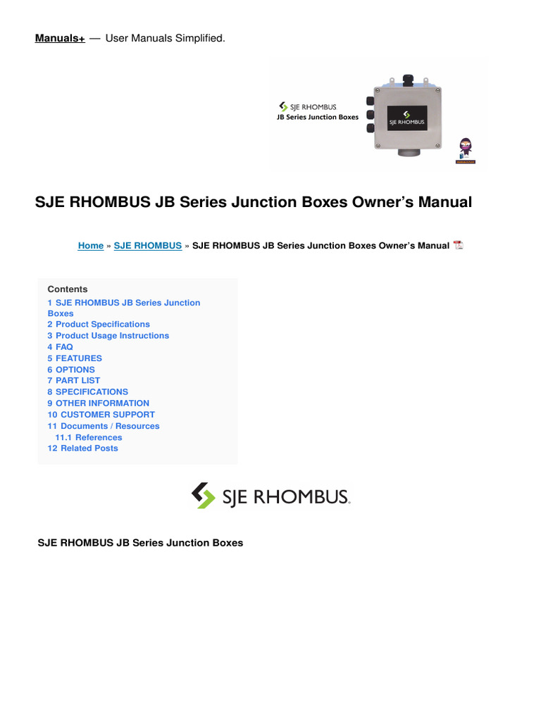 SJE Rhombus JB Series Junction Box Manual | PDF | Electrical Wiring ...