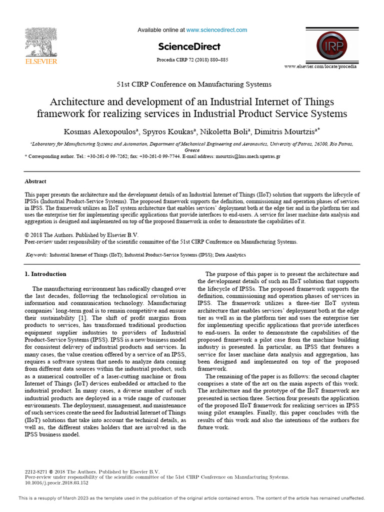Architecture and Development of An Industrial Internet of Things | PDF ...