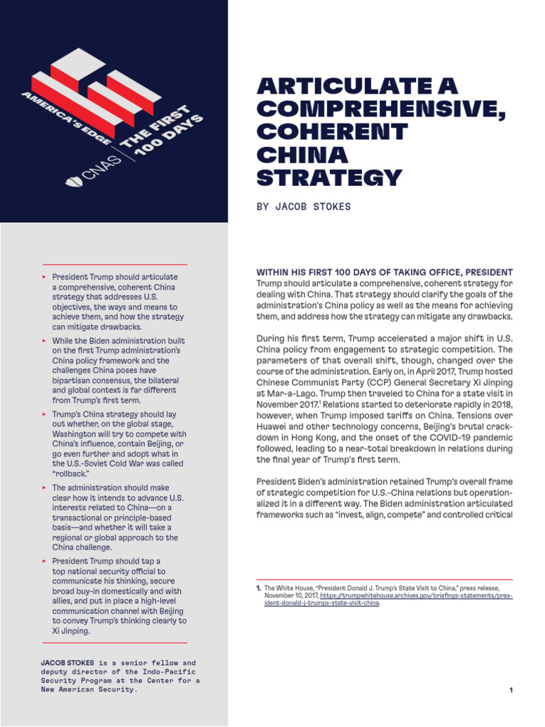 Articulate A Comprehensive Coherent China Strategy2025 | PDF | China ...