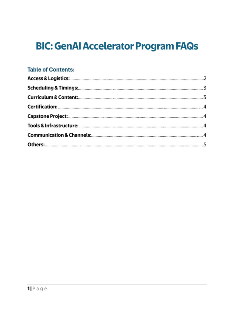 GenAI Accelerator Program FAQs Guide | PDF | Learning | Human Communication