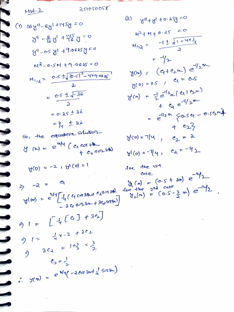 Differential Equations Solutions Guide | PDF