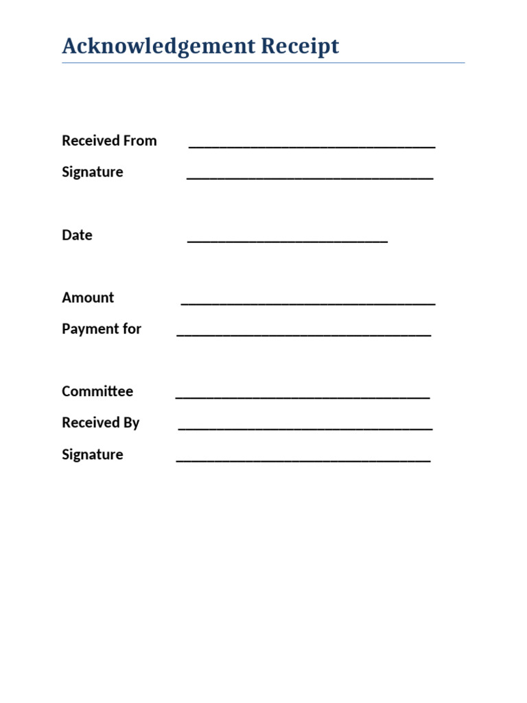 Acknowledgement Receipt Finance Committee | PDF