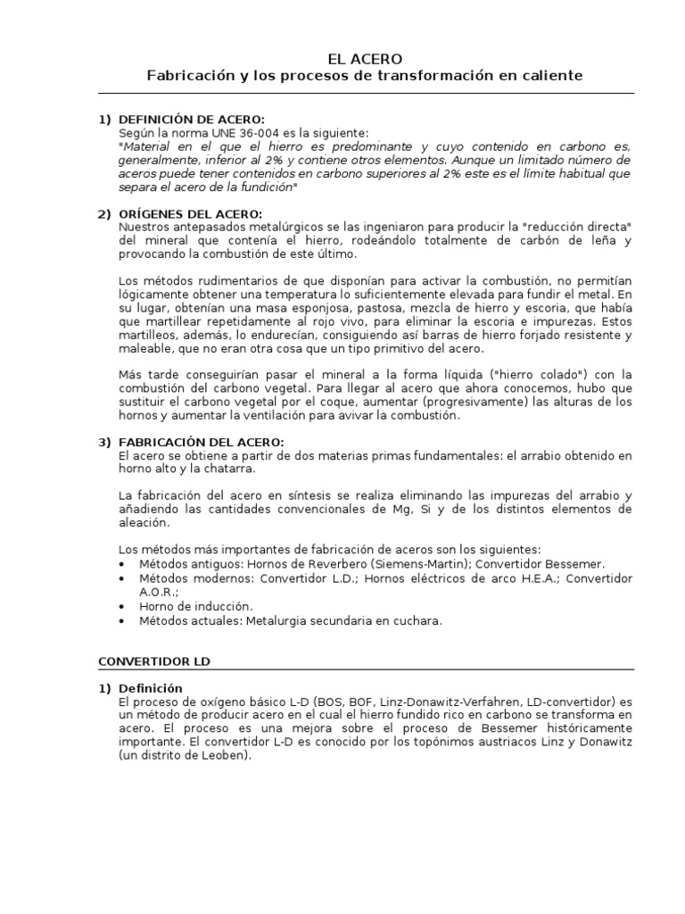 Convertidor LD | PDF | Arrabio | Acero