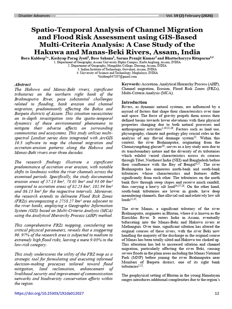 2026 Spatio-Temporal Analysis of Channel Migration and Flood Risk ...