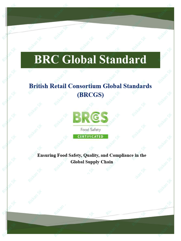 BRCGS Food Safety Standards Guide | PDF | Food Safety | Supply Chain
