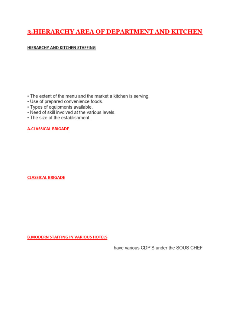 Kitchen Hierarchy and Staffing Guide | PDF | Chef | Roasting