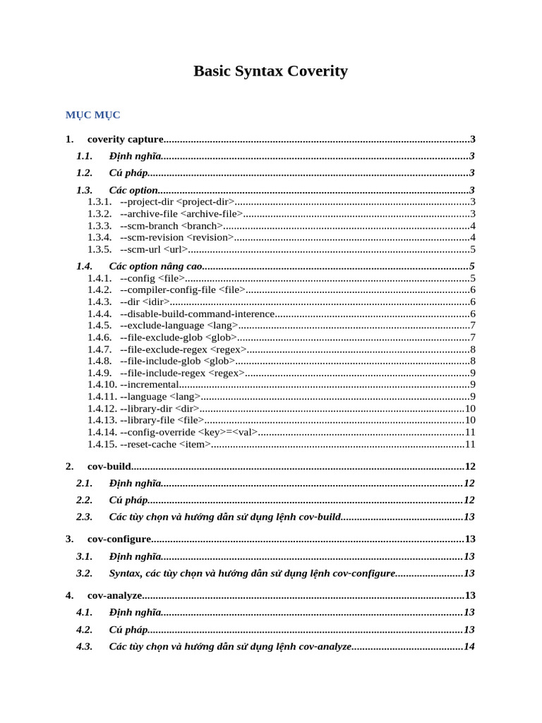 Basic Syntax Coverity | PDF