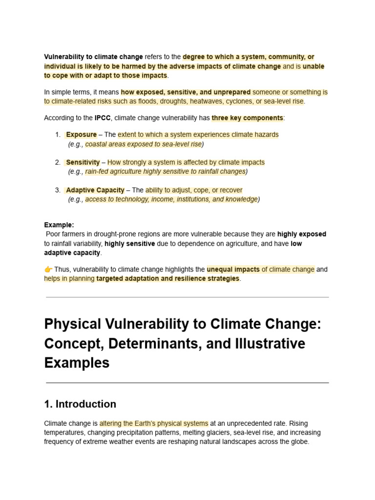 Understanding Physical Vulnerability to Climate Change | PDF | Climate ...