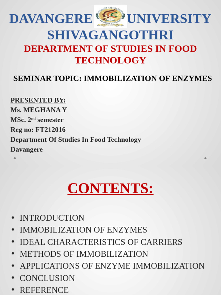 Enzyme Immobilization Techniques Explained | PDF | Enzyme | Biochemistry