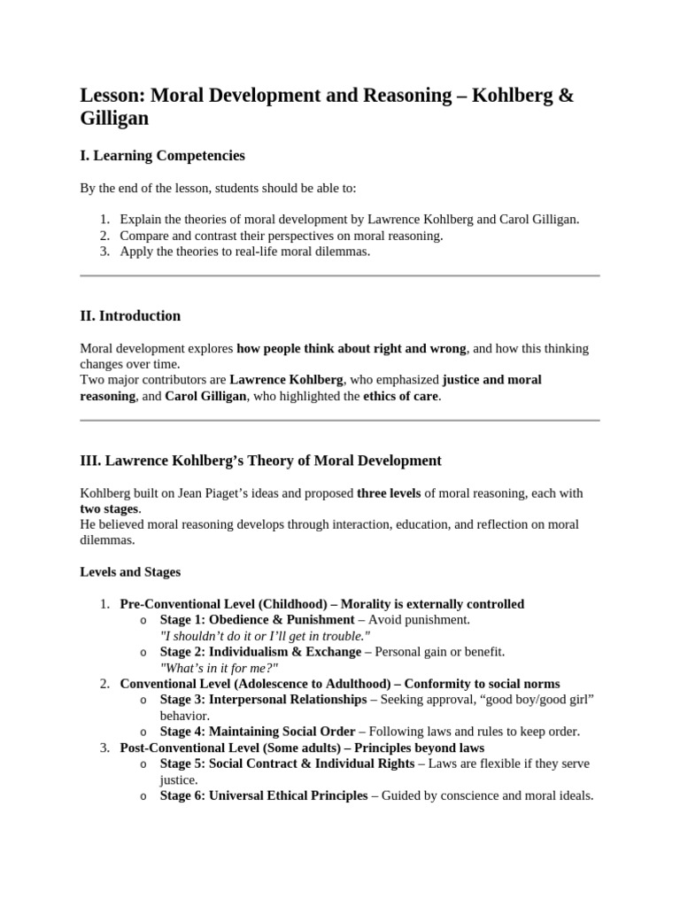 Moral Development and Reasoning | PDF | Psychology | Social Psychology