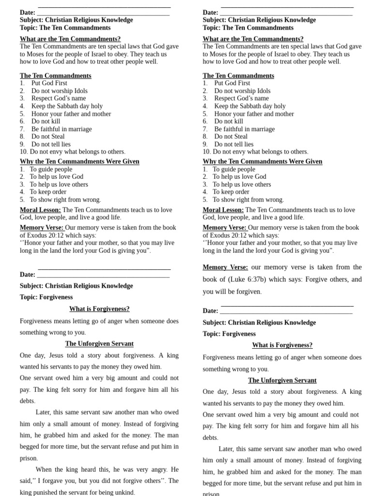 Understanding the Ten Commandments | PDF | Shrub | Forgiveness