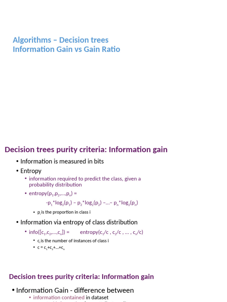 Understanding Decision Trees: Gain Metrics | PDF | Applied Mathematics ...